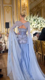 Gorgeous Strapless A-Line Beading Chiffon Long Party Dress with Detachable Sleeves, HZ0319
