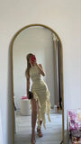 Ivory Sleeveless Sheath Ruffles Long Party Dress Fashion Date Dress, HZ0319
