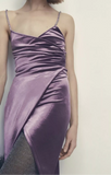 Light Purple Straps Sheath Velevt Long Formal Prom Dress, HZ0319