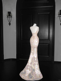 Gorgeous High Neck See-Through Beading Mermaid Long Evening Party Dress, HZ0319