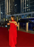 Charming Red Strapless A-Line Long Prom Dress Evening Party Dress, HZ0319