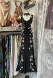 Black Sleeveless Beading Sequins Vintage Long Evening Party Dress, HZ0319