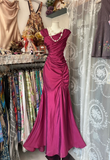 Elegant Sleeveless Mermaid Satin Vintage Long Prom Dress Formal Party Dress, HZ0319