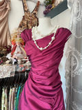 Elegant Sleeveless Mermaid Satin Vintage Long Prom Dress Formal Party Dress, HZ0319