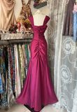 Elegant Sleeveless Mermaid Satin Vintage Long Prom Dress Formal Party Dress, HZ0319