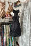 Black Straps Sheath Chiffon Vintage Short Party Dress Homecoming Dress, HZ0319