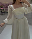 Elegant Ivory Long Sleeves A-Line Long Party Dress Formal Prom Dress, HZ0319