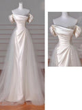Elegant Off Shoulder Mermaid Satin Pretty Wedding Dress Prom Dress, HZ0319
