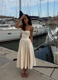Ivory Spaghetti Straps A-Line Simple Party Dress Wedding Guest Dress, HZ0319