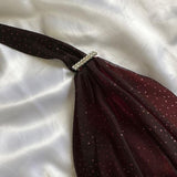 Burgundy Gradient Halter Sheath Chiffon Long Party Dress Vintage Evening Dress, HZ0319