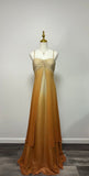 Spaghetti Straps Gradient A-Line Vintage Long Party Dress Evening Gown, HZ0319