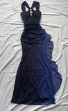 Grey Straps Ombre Ruffles Chiffon Long Party Dress Vintage Evening Gown, HZ0319