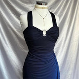 Grey Straps Ombre Ruffles Chiffon Long Party Dress Vintage Evening Gown, HZ0319