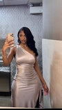 Simple One Shoulder Sheath Long Party Dress Simple Evening Dress, HZ0319