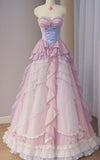 Sweetheart Neck A-Line Ruffles Princess Long Party Dress Evening Gown, HZ0319