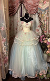 Elegant Off Shoulder A-Line Tulle Floral Long Party Dress Vintage Evening Dress, HZ0319