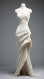 Unique Ivory Strapless Mermaid Wedding Dress Formal Evening Gown, HZ0319