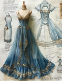 Navy Spaghetti Straps A-Line Tulle Beading Long Prom Dress Formal Evening Gown, HZ0319