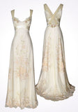 Elegant Ivory Cross Back Sheath Long Party Dress Formal Evening Gown, HZ0319