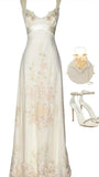 Elegant Ivory Cross Back Sheath Long Party Dress Formal Evening Gown, HZ0319
