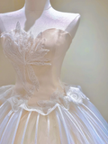 Beautiful Sweetheart A-Line Tulle Appliques Wedding Dress Long Prom Gown, HZ0319