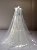 Elegant Sweetheart Neck A-Line Tulle Wedding Dress Long Evening Gown, HZ0319