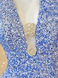 Blue Halter Sequins Mermaid Shiny Long Party Dress Evening Gown Birthday Dress, HZ0319