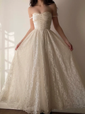 Retro Strapless A-Line Lace Long Party Dress Birthday Dress Vintage Dress, HZ0319