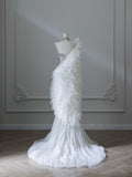 Gorgeous Sweetheart Mermaid Beading Long Party Dress Wedding Dress, HZ0319