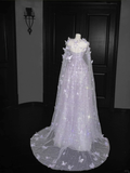 Gorgeous Lilac Strapless A-Line Beading Long Evening Dress Birthday Outfits, HZ0319