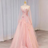 Gorgeous Long Sleeves A-Line Beading Long Prom Dress Evening Gown, HZ0319