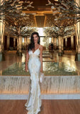 Elegant Ivory Spaghetti Straps Sheath Satin Long Party Dress Evening Gown, HZ0319