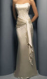 Elegant Ivory Strapless Mermaid Satin Long Party Dress Evening Gown, HZ0319