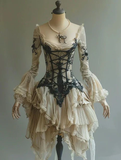 Retro Long Sleeves A-Line Chiffon Short Party Dress Chic Party Dress, HZ0319