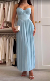 Ocean Blue Sweetheart A-Line Long Formal Prom Dress Evening Gown, HZ0319