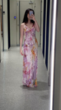 Elegant Lilac Straps Sheath Chiffon Long Party Dress Wedding Guest Dress, HZ0319