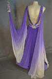 Purple Ombre A-Line Chiffon Beading Long Party Dress Vintage Evening Dress, HZ0319