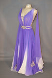 Purple Ombre A-Line Chiffon Beading Long Party Dress Vintage Evening Dress, HZ0319