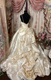 Gorgeous Ivory Straps A-Line Satin Vintage Wedding Dress Bridal Dress, HZ0319