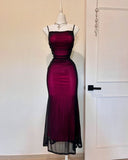 Sexy Spaghetti Straps Mermaid Long Party Dress Evening Party Dress, HZ0319