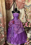 Retro Strapless A-Line Purple Long Prom Dress Formal Evening Ball Gown, HZ0319