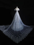 Stunning Off Shoulder Tulle Beading Mermaid Long Prom dress Wedding Dress, HZ0319