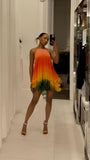 Unique Halter A-Line Chiffon Gradient Short Party Dress Pretty Occasion Dress, HZ0319