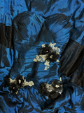 Navy Blue Sweetheart A-Line Satin Retro Long Party Dress Evening Gown, HZ0319