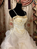 Retro White Straps A-Line Chiffon Long Party Dress Vintage Wedding Dress, HZ0319