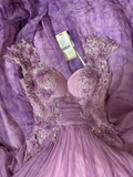 Elegant Ombre Sweetheart A-Line Appliques Long Party Dress Evening Gown, HZ0319