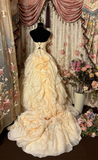 Lovely Champagne Strapless A-Line Retro Long Party Dress Evening Gown, HZ0319