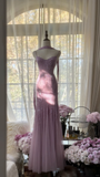 Shiny Purple Spaghetti Straps Beading Mermaid Long Party Dress Evening Gown, HZ0319