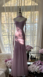 Shiny Purple Spaghetti Straps Beading Mermaid Long Party Dress Evening Gown, HZ0319