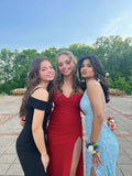 Shiny Blue Straps Sheath Sequins Long Formal Prom Dress Party Dress, HZ0319